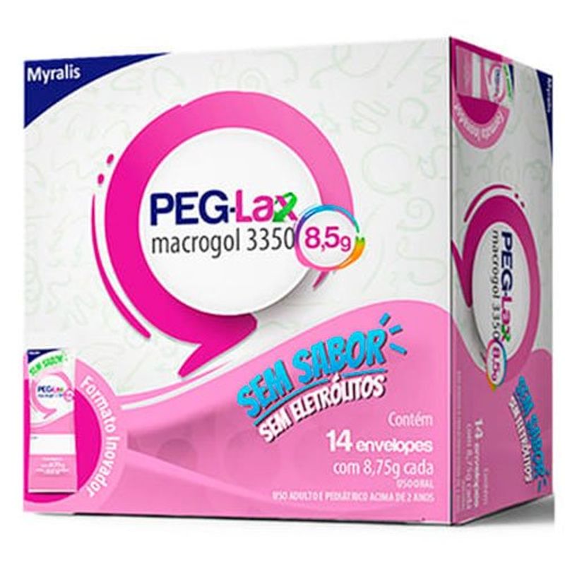 peg lax 8,5g 14 envelopes pó solução oral sem sabor myralis