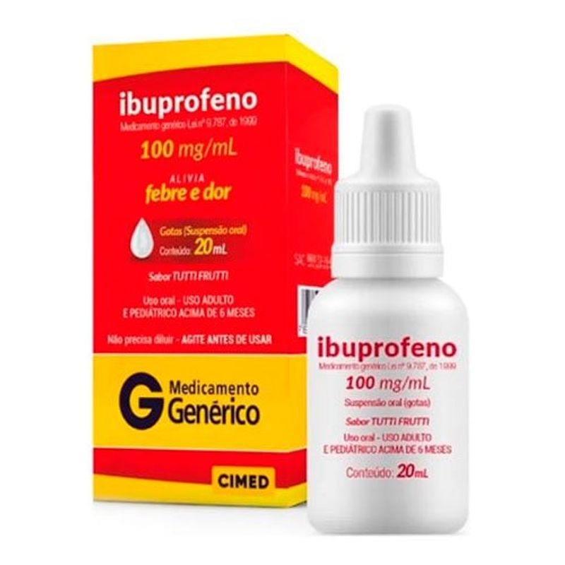 ibuprofeno 100mg/ml suspensão 20ml cimed