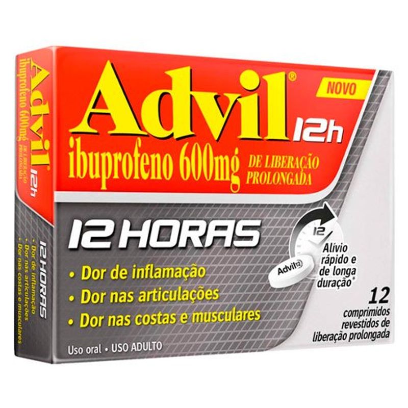 advil 12h 600mg 12 comprimidos revestidos de liberação prolongada haleon