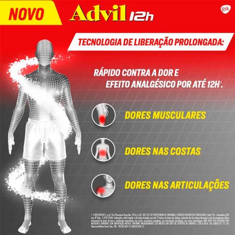 advil 12h 600mg 12 comprimidos revestidos de liberação prolongada haleon