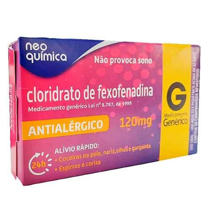 cloridrato fexofenadina 120mg 10 comprimidos neo quimica