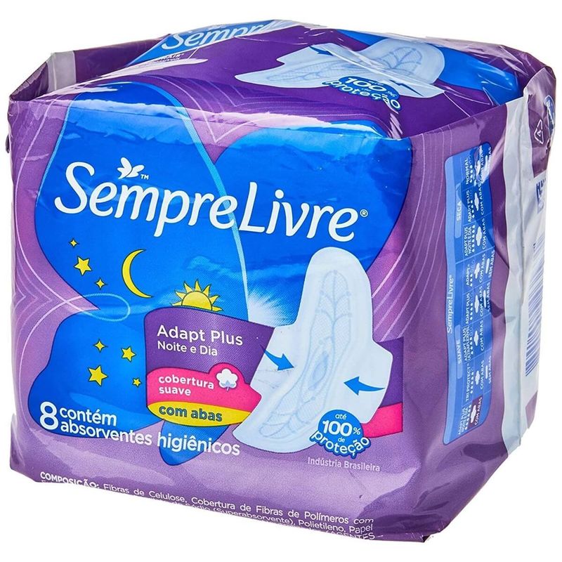 absorvente sempre livre max noturno cobertura suave 8 unidades