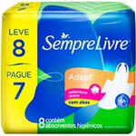 absorvente sempre livre especial com abas adapt suave leve 8 pague 7