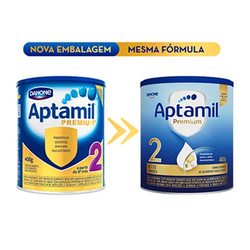 fórmula infantil danone aptamil premium 2 0-2 anos (ou mais) 400g