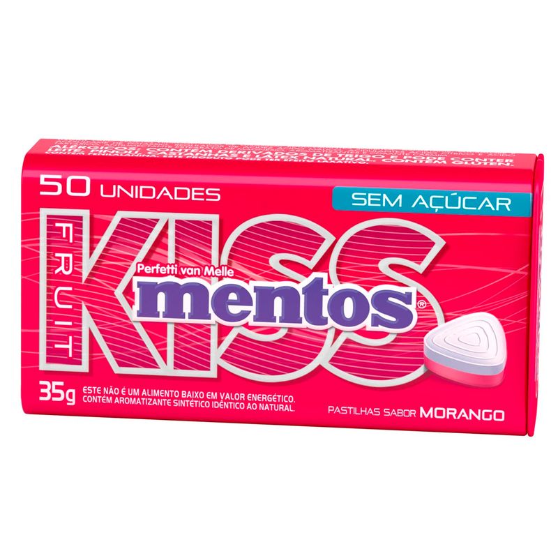pastilhas mentos kiss morango lata 35g