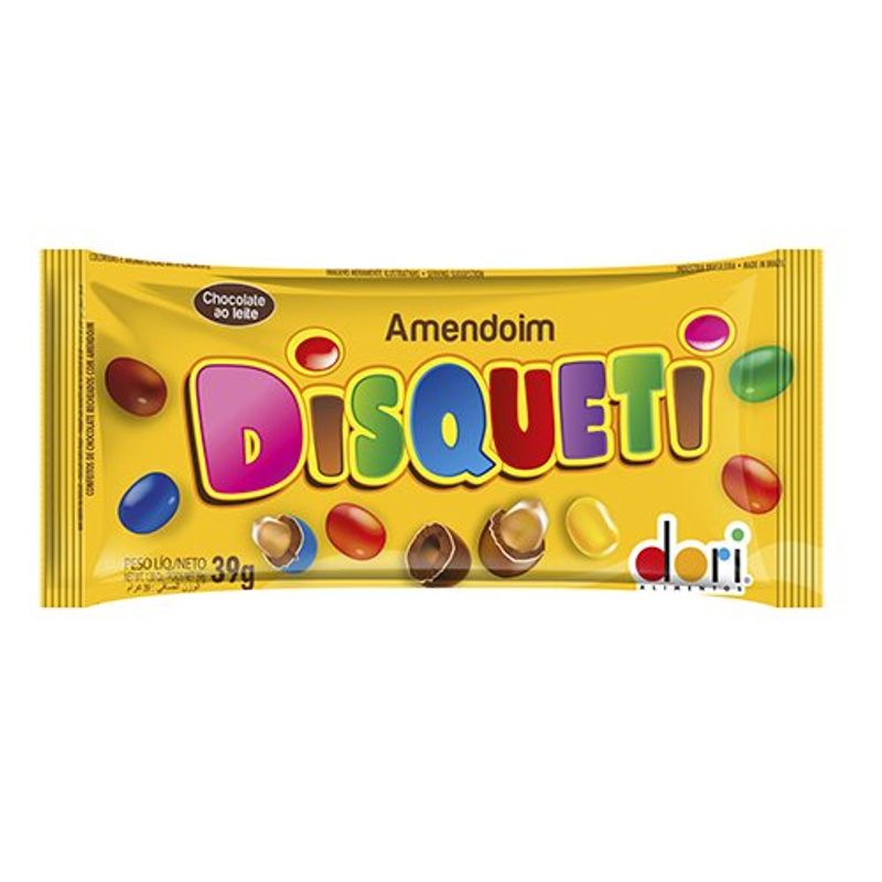confeito disqueti chocolate com amendoim 40g