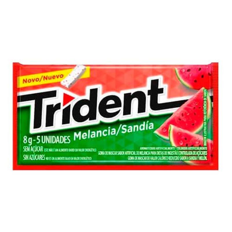 chiclete trident sabor melancia 5 unidades 8g