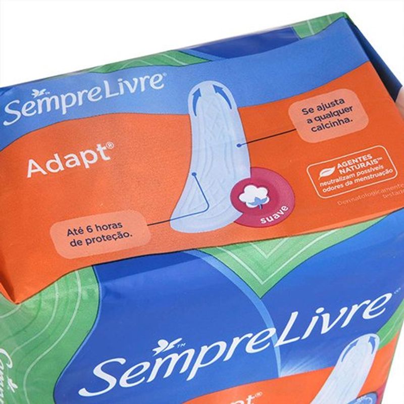 absorvente sempre livre especial adapt cobertura suave sem aba 8 unidades