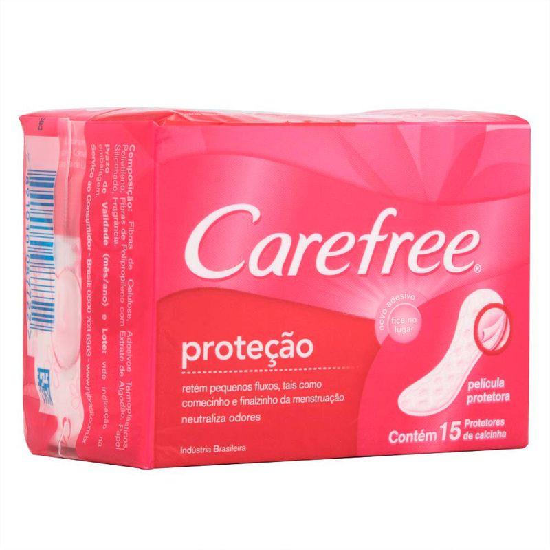 protetor diário carefree original com 15 unidades