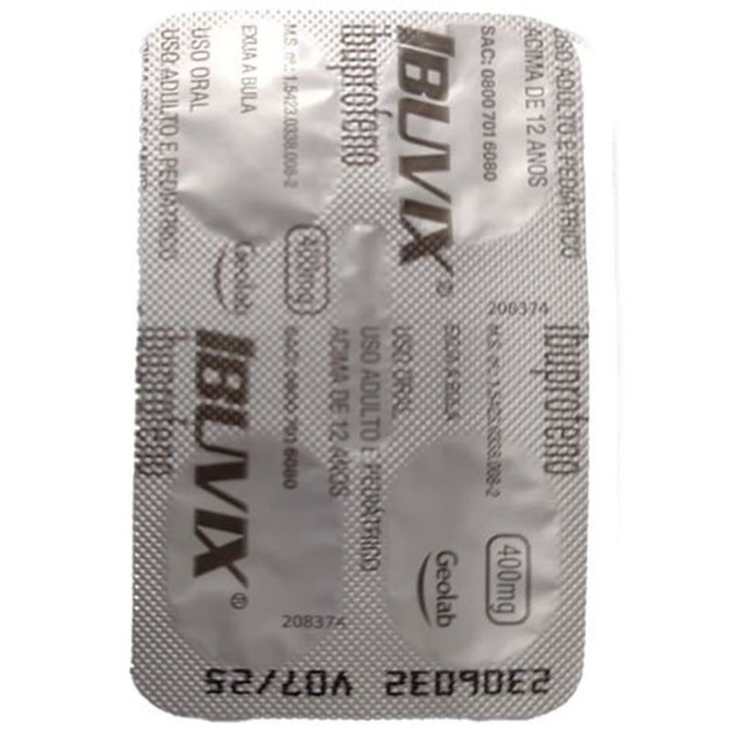 ibuvix 400mg 4 cápsulas moles geolab