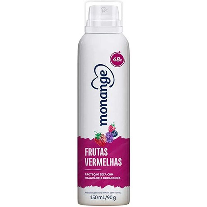 desodorante aerosol antitranspirante monange frutas vermelhas 90g