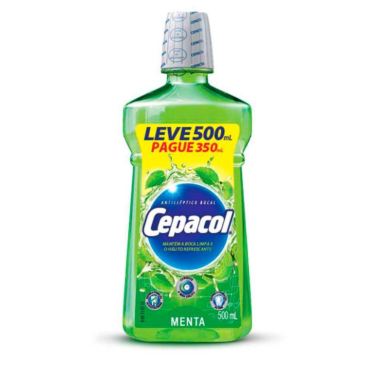 antisséptico bucal sanofi cepacol menta leve 500ml pague 350ml