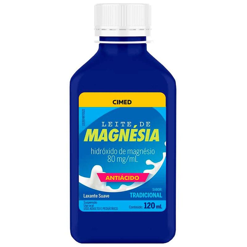 leite magnésia 80mg/ml suspensão oral 120ml sabor tradicional cimed