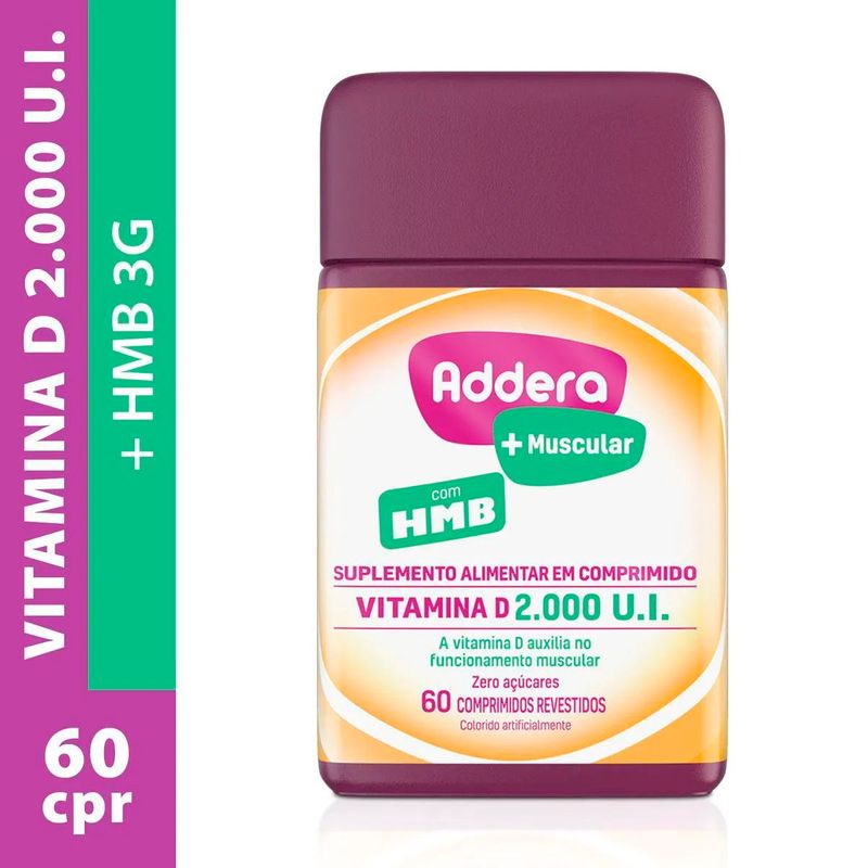 addera+muscular com hmb 60 comprimidos revestidos mantecorp