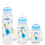 kit 4 peças mamadeira kuka com bico silicone azul 3161