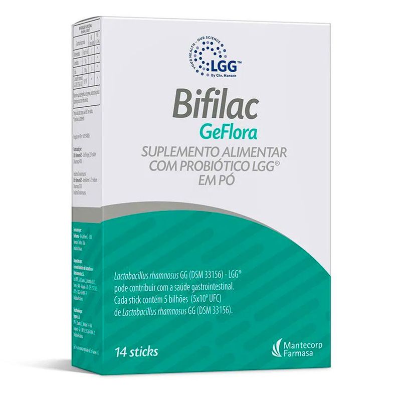 bifilac geflora 5 bilhões 14 stick pó mantecorp
