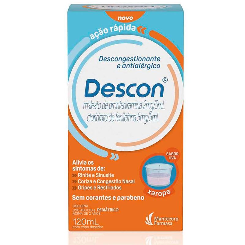 descon 2+5mg/5ml xarope 120ml mantecorp