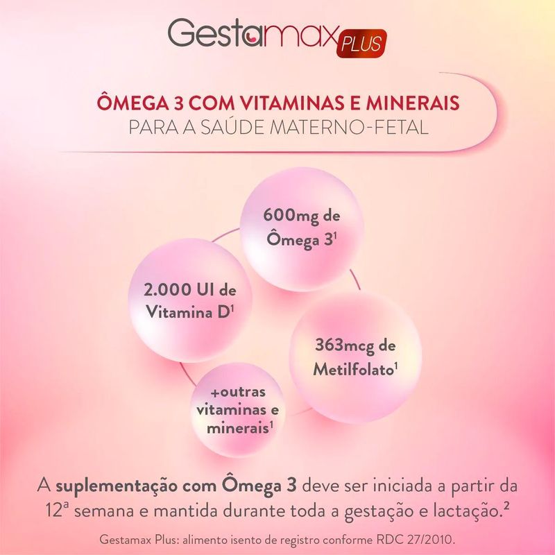 gestamax plus 60 cápsulas mantecorp