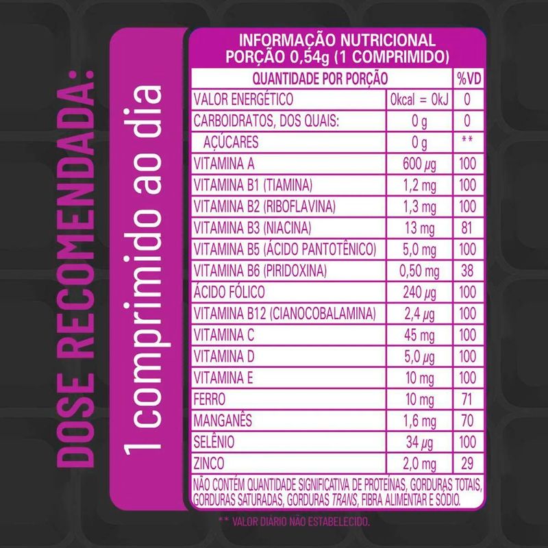 vitasay a-z mulher 30 comprimidos