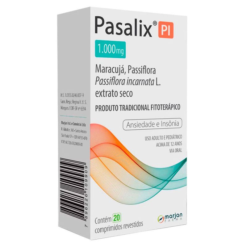 pasalix pi 1000mg 20 comprimidos revestidos marjan