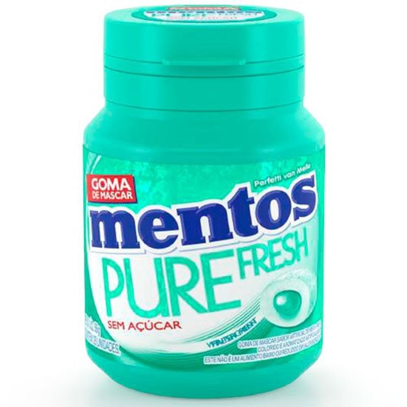 goma de mascar mentos pure fresh wintergreen garrafa 56g