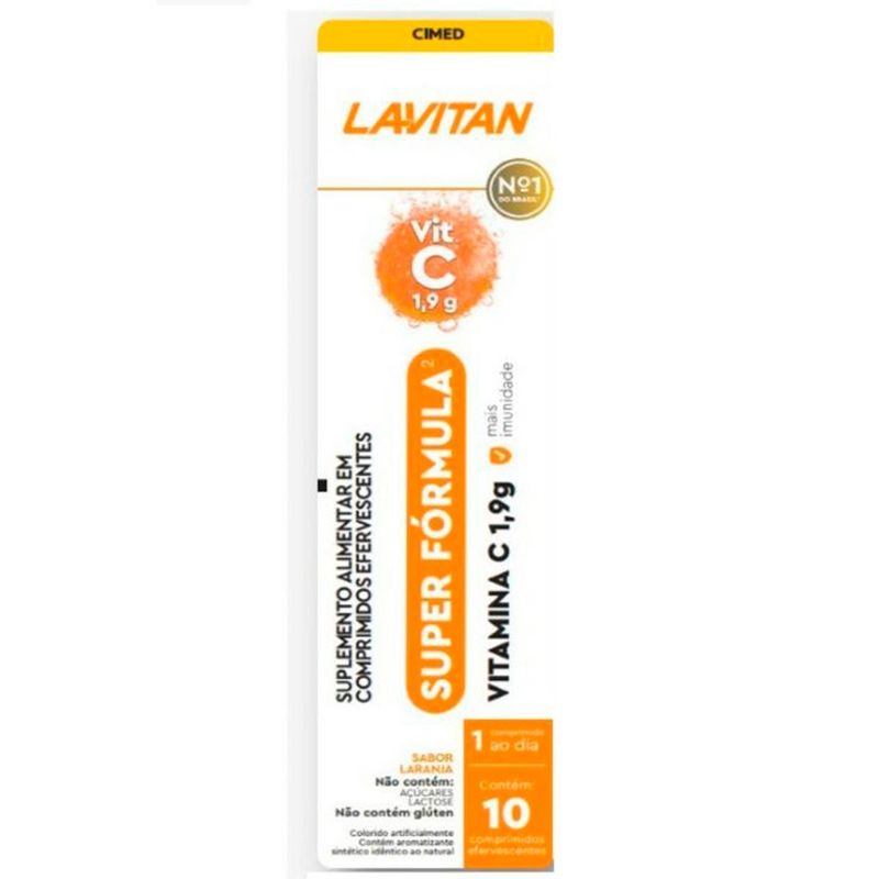 lavitan vitamina c 1,9g super fórmula 10 comprimidos efervescentes cimed