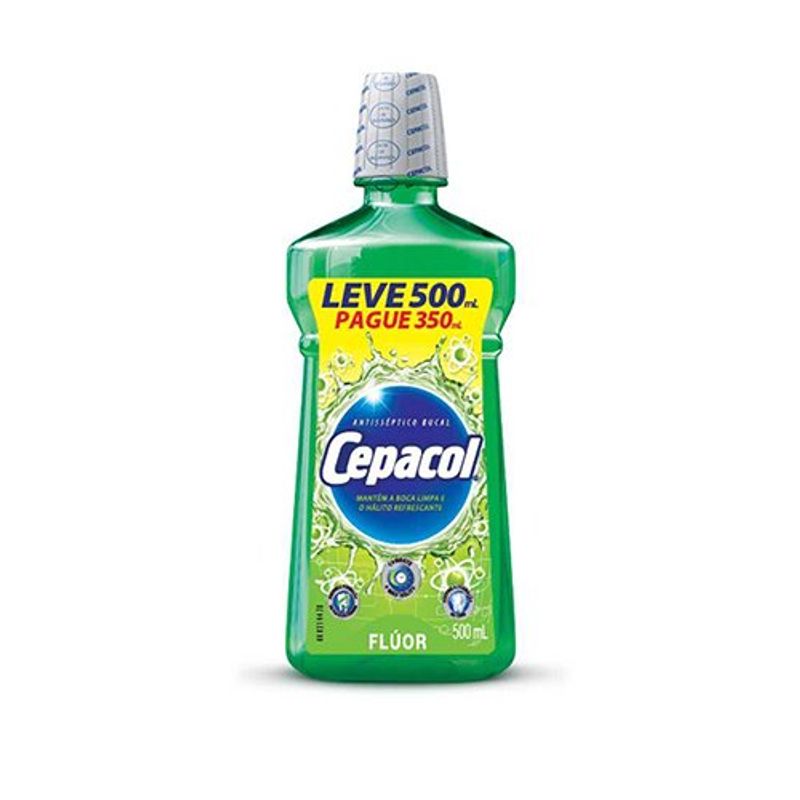 antisséptico bucal sanofi cepacol fluor leve 500 pague 350ml