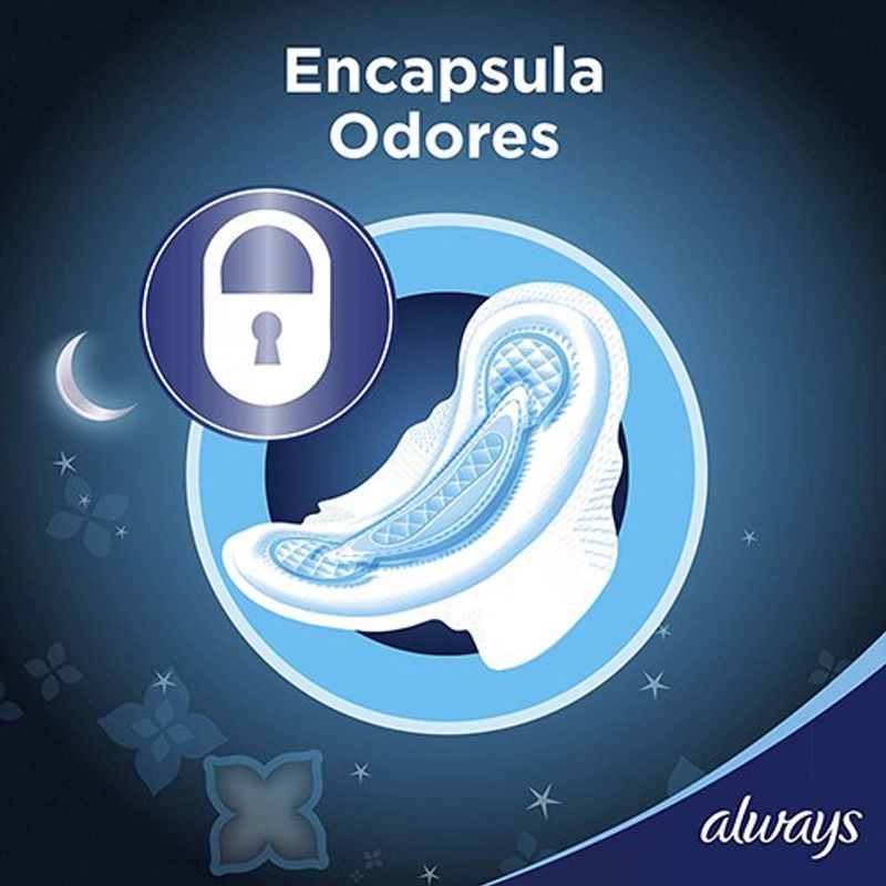absorvente always noite tranquila seca leve 16 pague 14 unidades
