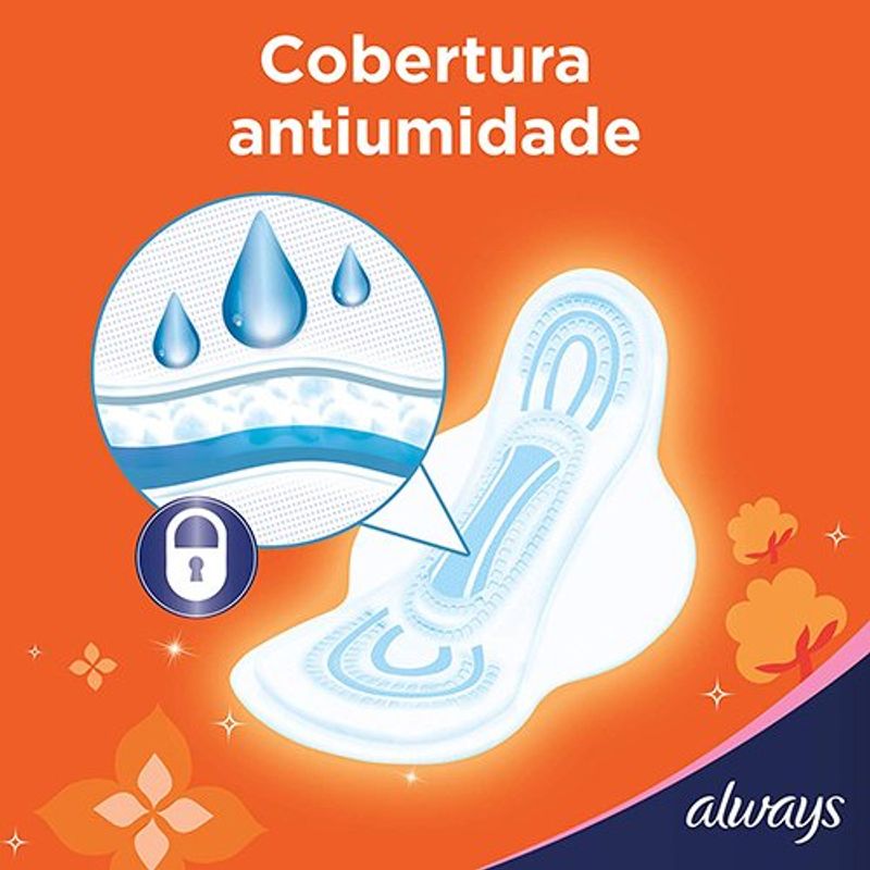 absorvente always super proteção suave com abas 8 unidades