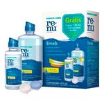 kit renu fresh solução para lentes de contato 355 + 120ml + estojo bausch& lomb