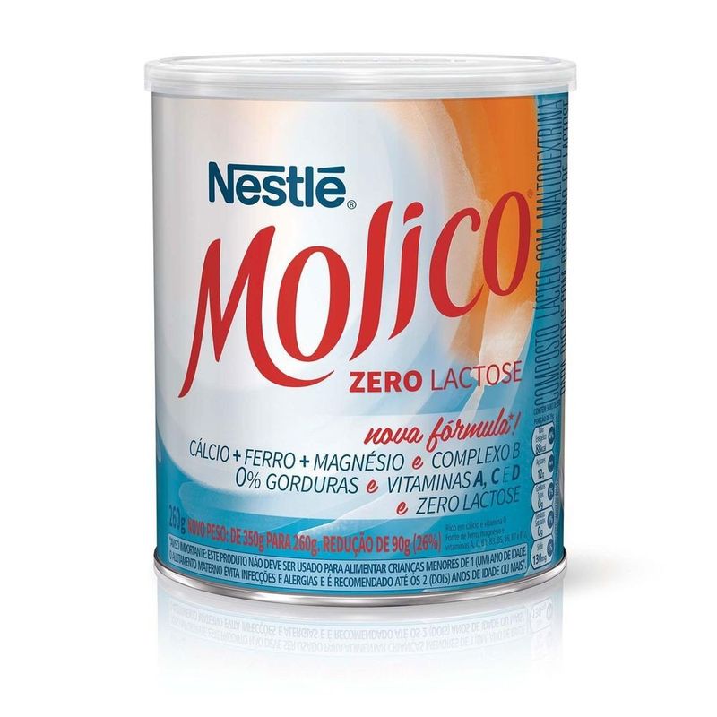composto lácteo molico zero lactose 260g