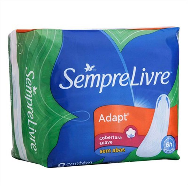 absorvente sempre livre especial adapt cobertura suave sem aba 8 unidades