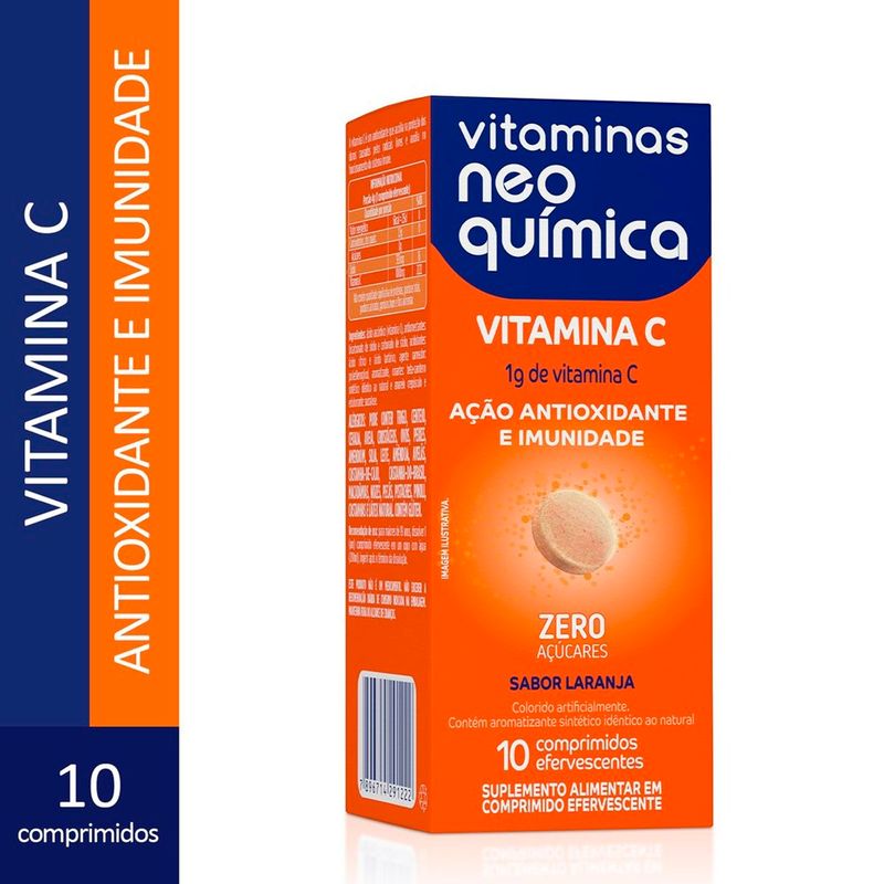 vitaminas neo química vitamina c 1g 10 comprimidos efervescentes