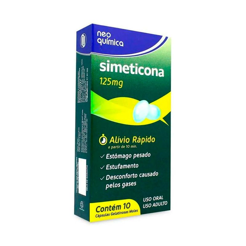 simeticona 125mg 10 cápsulas neo quimica