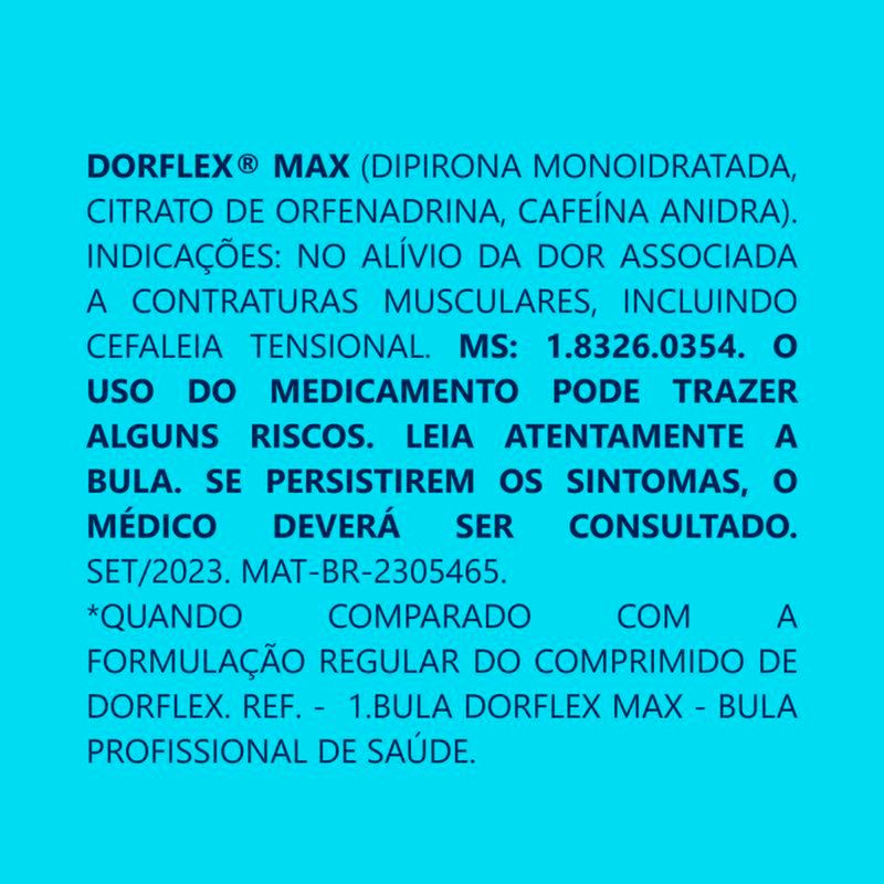 dorflex max 600+70+100mg 4 comprimidos sanofi