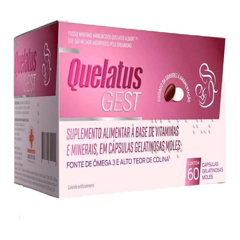 quelatus gest 60 cápsulas vitaminas e minerais momenta