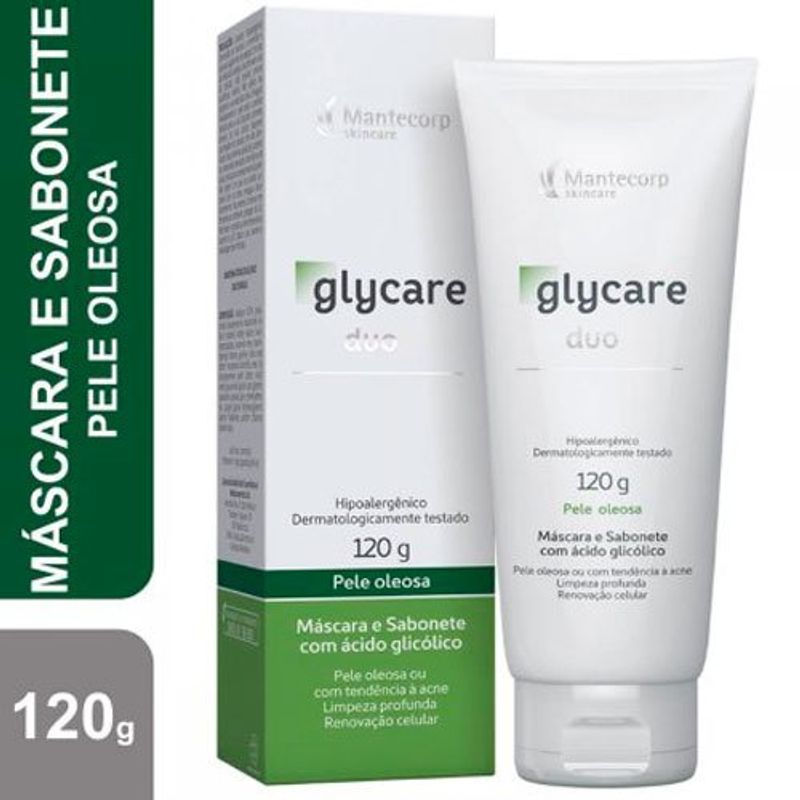 sabonete/máscara facial mantecorp glycare pele oleosa 120g