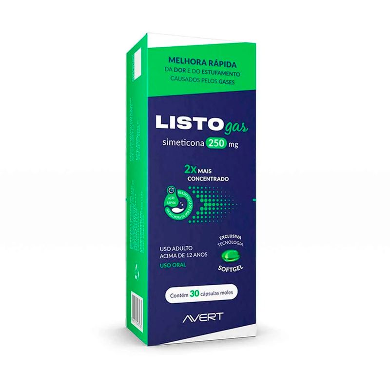 listogas 250mg 30 cápsulas biolab