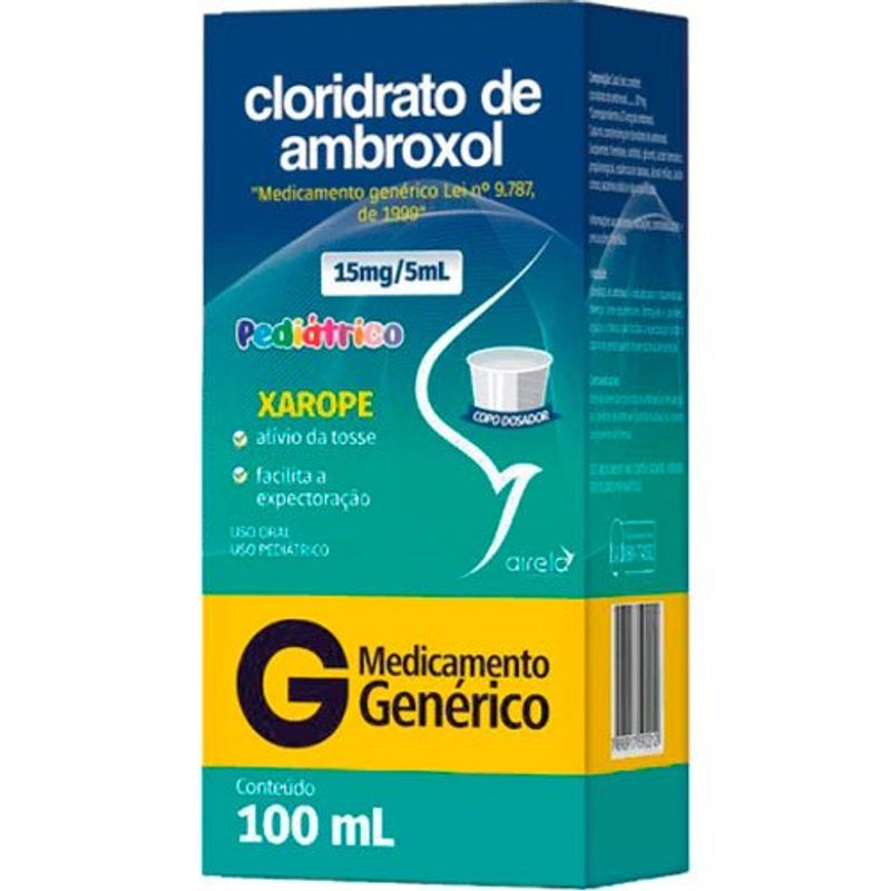 cloridrato de ambroxol 15mg/5ml xarope pediátrico 100ml airela