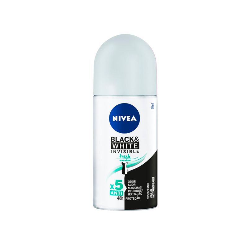 desodorante nivea roll-on black & white fresh feminino 50ml