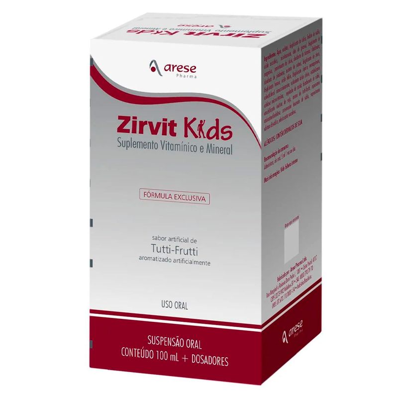 zirvit kids suspensão oral 100 ml arese pharma