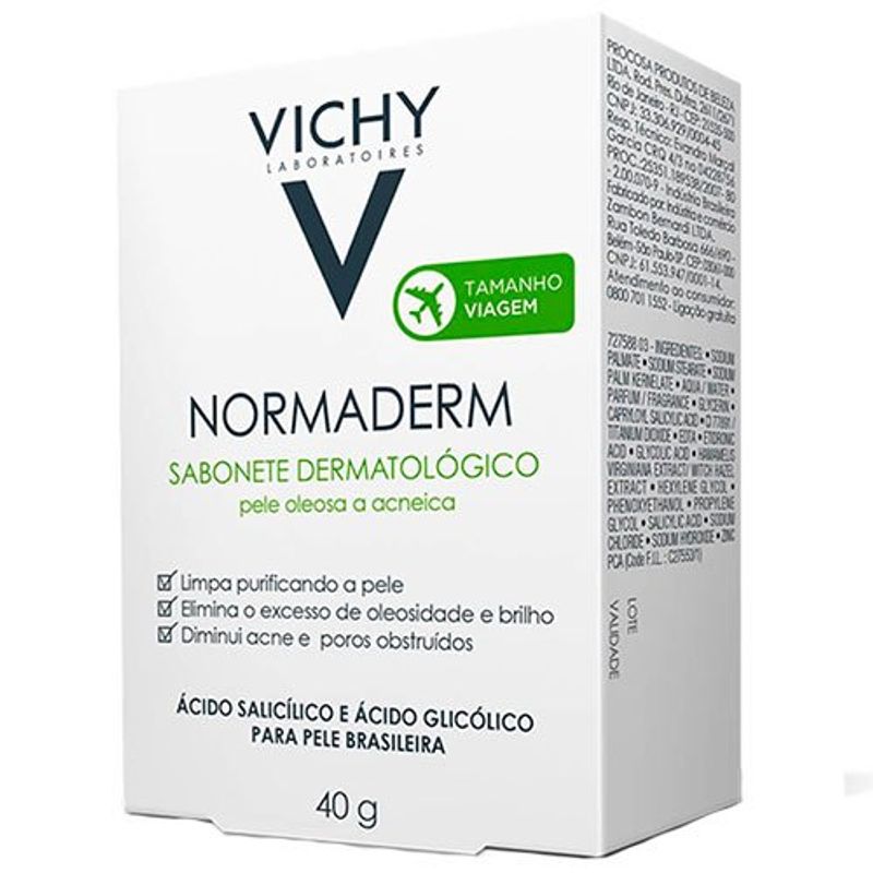 vichy normaderm sabonete pele oleosa 40g