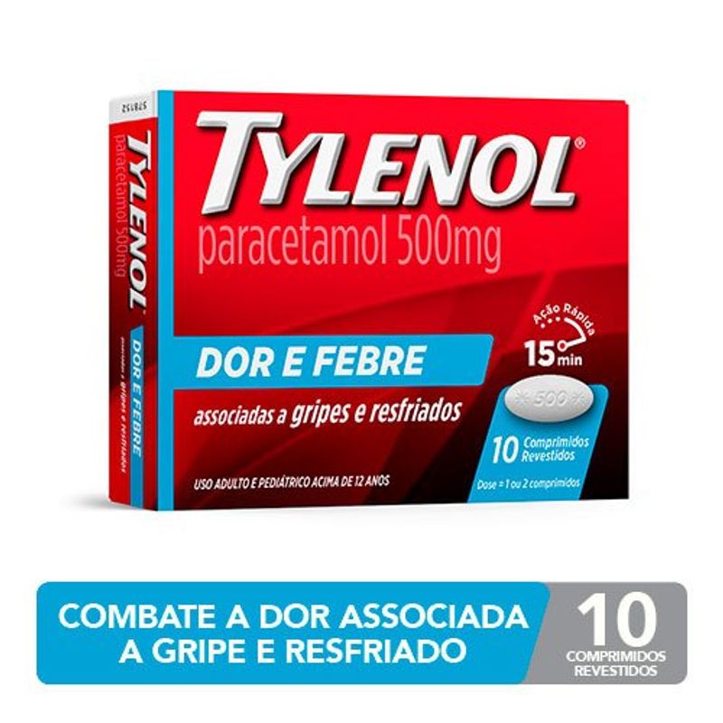 tylenol 500mg 10 comprimidos revestidos paracetamol johnson & johnson
