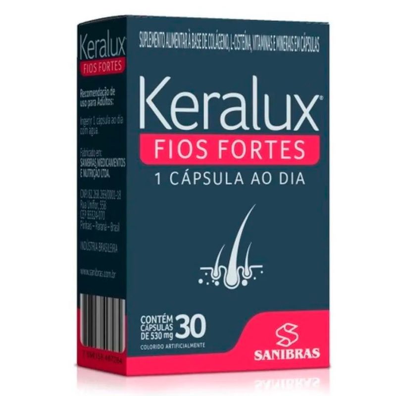 keralux fios fortes 530mg 30 cápsulas sanibrás