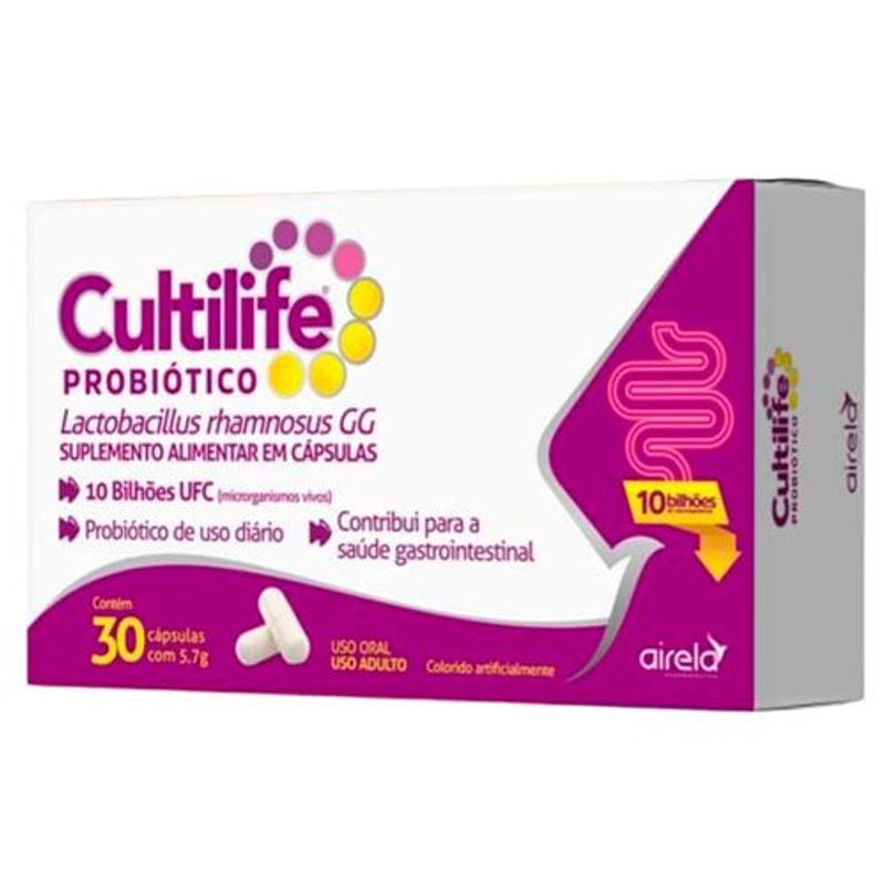 cultilife 10 bilhões probiótico 30 cápsulas airela