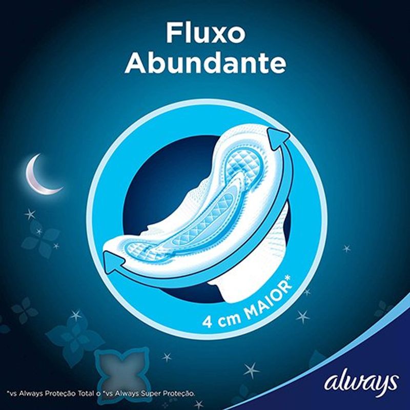 absorvente always noite tranquila seca leve 16 pague 14 unidades