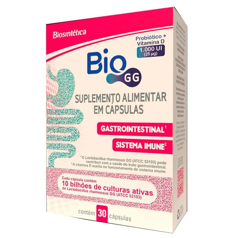 bio gg 10 bilhões+ 1.000ui suplemento alimentar 30 cápsulas biosintetica