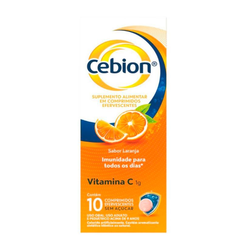 cebion 1g 10 comprimidos efervescentes sabor laranja