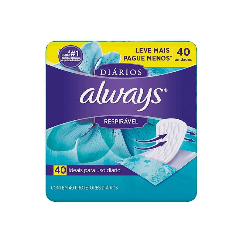 always protetor diário respirável 40 unidades