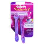 depilador gillette prestobarba 3 cabeça móvel cartela com 2 unidades